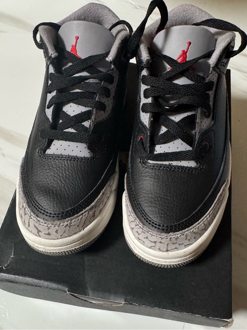 Jordan Kids Black Gray White Sneakers with Red Jumpman